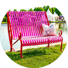 garden bench pink obiss