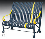 garden bench karolina RAL 5008-1018